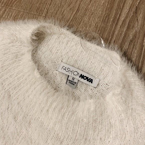 White body con sweater dress turtleneck mockneck - Picture 3 of 3